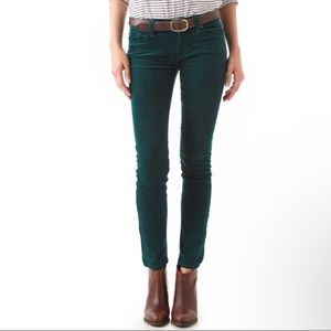 7 For All Mankind Ankle Gwenevere Emerald Green Skinny Pants Size 28